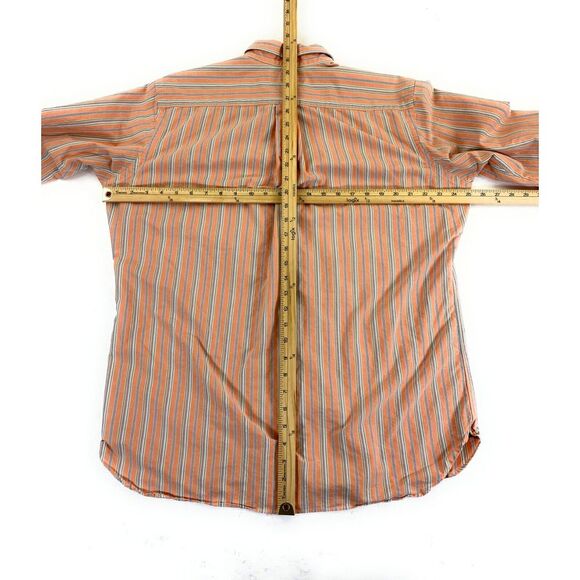 Vtg. Ralph Lauren‎ Polo Men's Classic Fit Button Down Orange Stripe Shirt Large - Picture 7 of 10